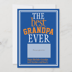 Innehavare av bäst Grandpa Blue Typography Gift Ca