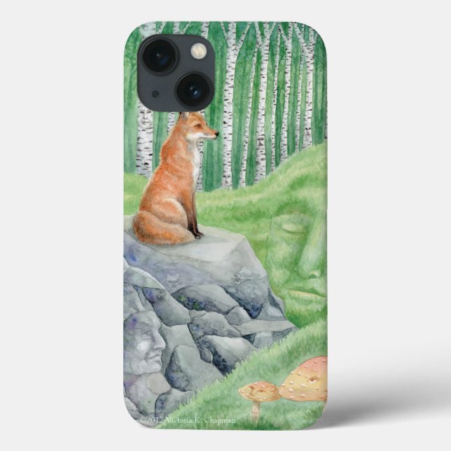 Innehavare av Birch Glen iPhone 7/8 Fodral Fox Art (Baksida)