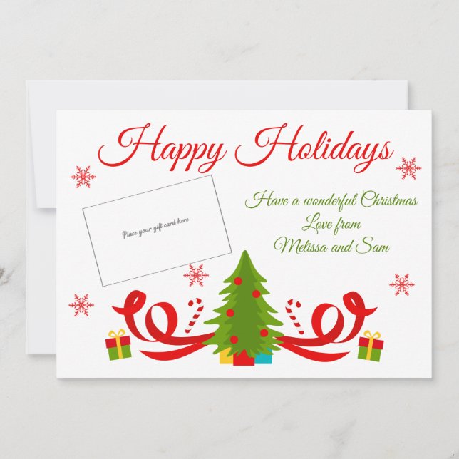 Innehavare av Bright Julgran Helgdag Gift Card Kort (Framsida)