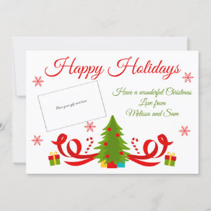 Innehavare av Bright Julgran Helgdag Gift Card Kort