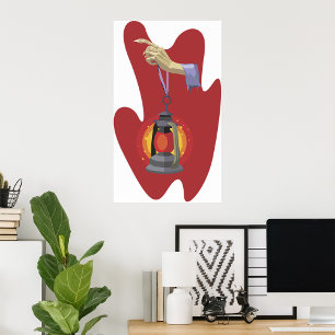 Innehavare av en Lantern Poster