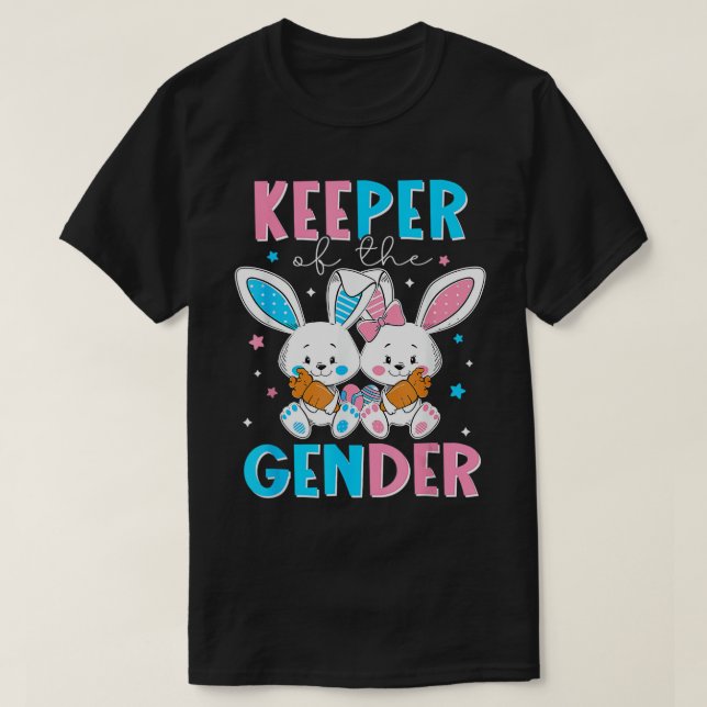 Innehavare av Gender Boy eller Girl Påskhare Gend T Shirt (Design framsida)