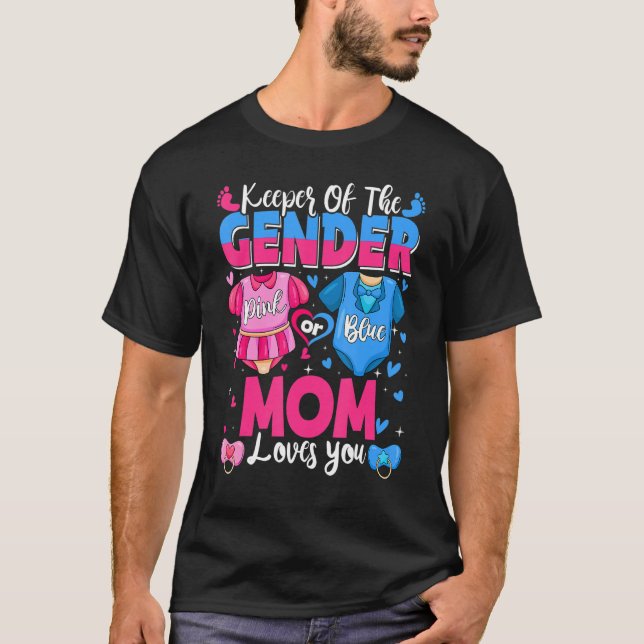 Innehavare av Gender Mamma Kärlek du Rosa eller Bl T Shirt (Framsida)