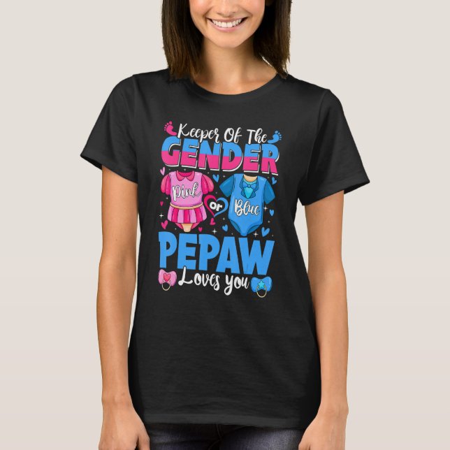 Innehavare av Gender Pepaw Kärlek du Rosa eller bl T Shirt (Framsida)