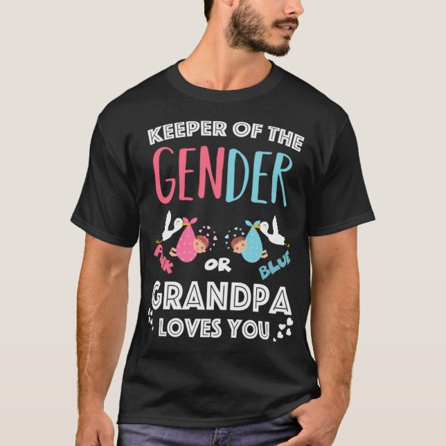 Innehavare av Genderna Grandpa - Gender Reveal Par T Shirt (Framsida)