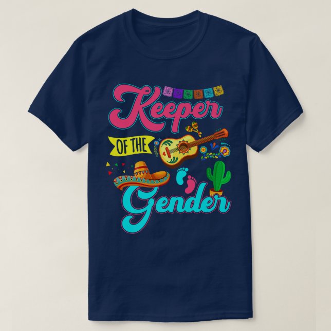 Innehavare av Genderna Guitar Gender Reveal Cinco  T Shirt (Design framsida)