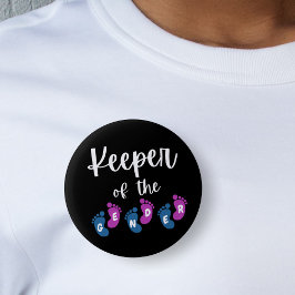 Innehavare av Genderna Reveal Baby Feet Baby Showe Knapp