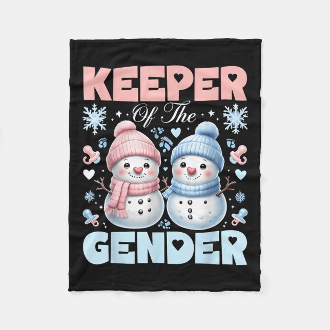 Innehavare av Genderna Reveal Baby Shower Snögubbe Fleecefilt (Framsidan)