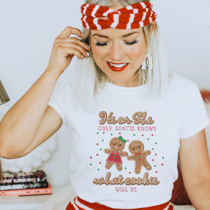 Innehavare av Genderna Reveal Gingerbröd Auntie T Shirt