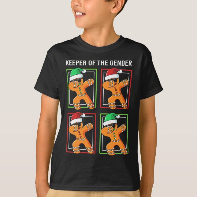 Innehavare av Genderna Reveal Gingerbröd jul T Shirt (Framsida)