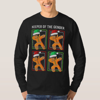 Innehavare av Genderna Reveal Gingerbröd jul T Shirt