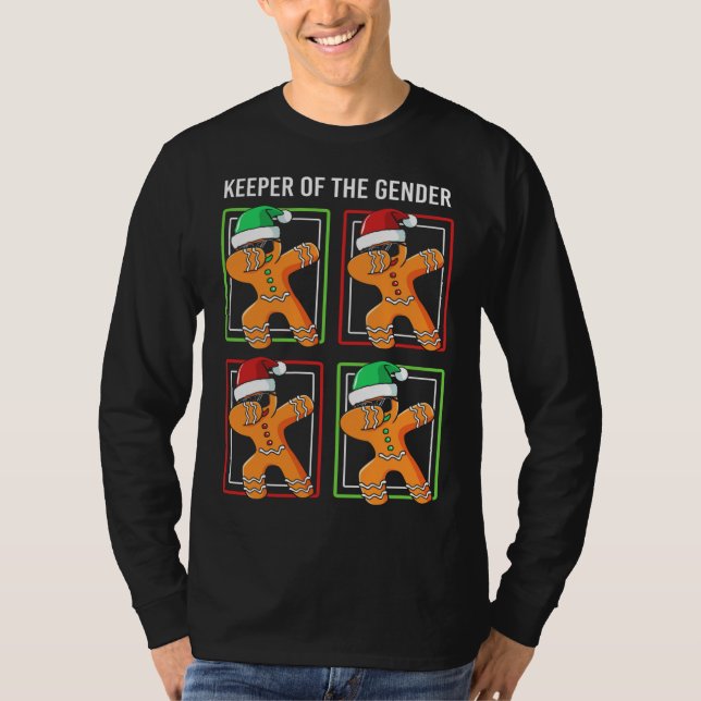 Innehavare av Genderna Reveal Gingerbröd jul T Shirt (Framsida)