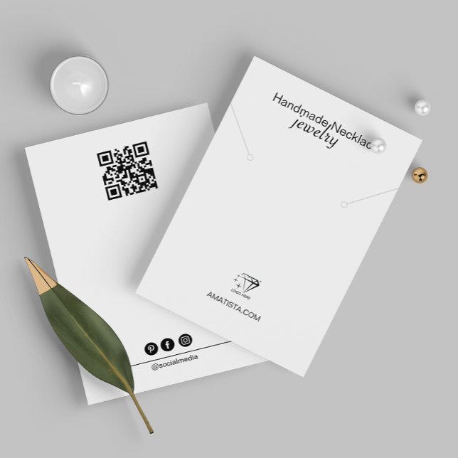 Innehavare av minimal inläsning av klace i modern  visitkort (Minimalistic Modern Design Necklace Earring Holder)