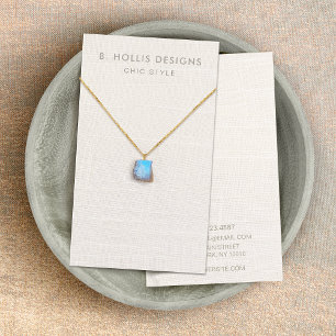 Innehavare av Visning för Necklace, Vit linne (bil Visitkort