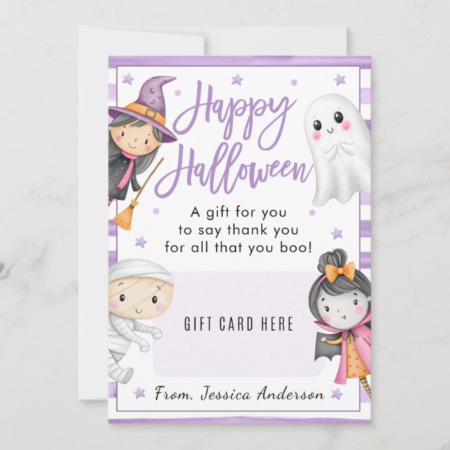 Innehavare av yrkeskort för Happy halloween-kaffe Inbjudningar (Framsida)