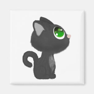 Innekatt av katt Little Cat Kattdjur Animal Animal Magnet