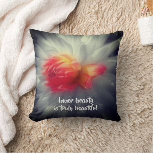 Inner Beauty Dahlia Flower Inspirational Ord Kudde