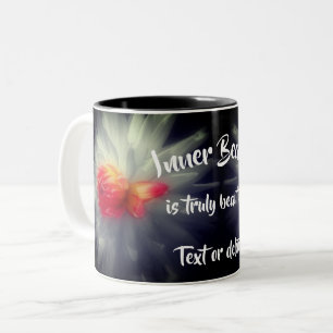 Inner Beauty Dahlia Flower Inspirational Ord Två-Tonad Mugg
