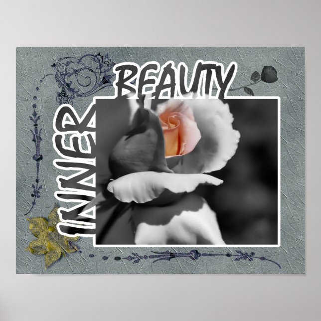 Inner Beauty Ro Flower Inspirational Poster (Framsidan)