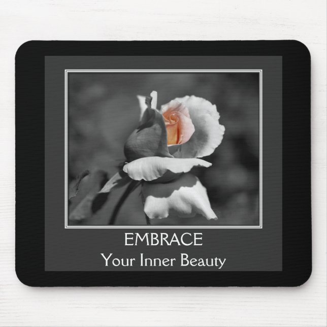 Inner Beauty Rosenknopp Motivational Mousepad Musmatta (Framsidan)