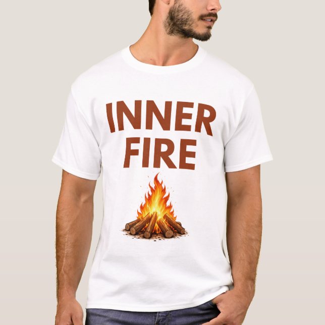 Inner Fire Minimal Flame Mens T Shirt (Framsida)