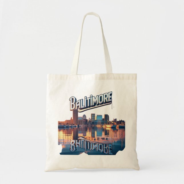 Inner Harbor-reflektioner: Baltimore Strong-taska Tygkasse (Framsidan)
