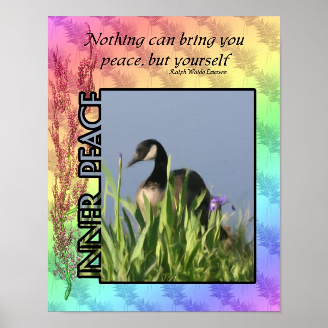 Inner Peace Canada Goose Inspirational Quote Poster (Framsidan)