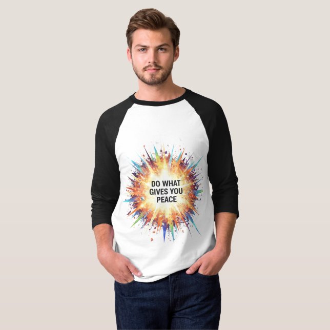  "Inner Peace Explosion Grafik T-shirt" T Shirt (Hel framsida)