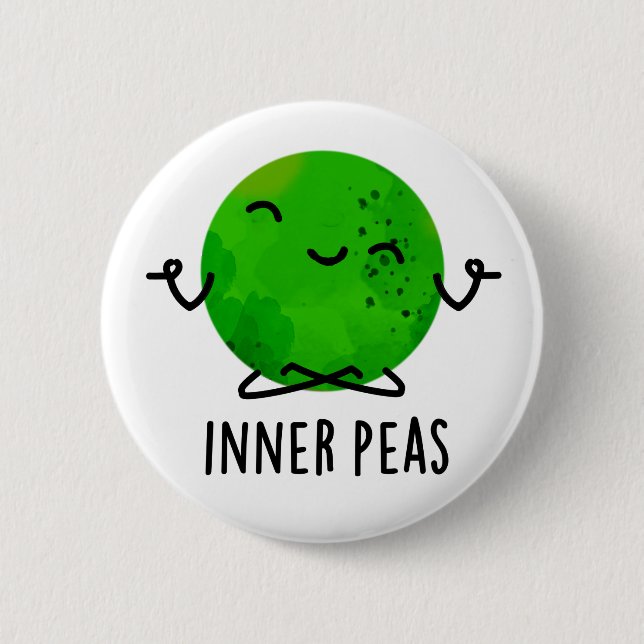 Inner Peas Funny Meditating Pea Pun Knapp (Framsida)