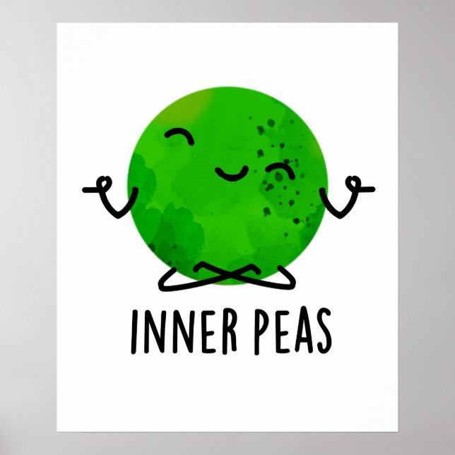 Inner Peas Funny Meditating Pea Pun Poster (Framsidan)