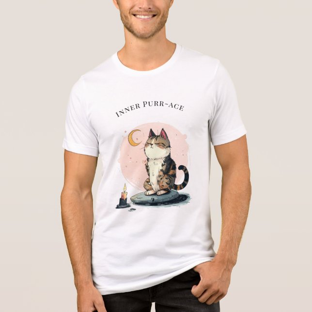 Inner Purr-ace Cat Meditation Tee (Framsida)