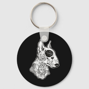 Innerad Bull Terrier - Old school Tattoo Rolig hun Nyckelring