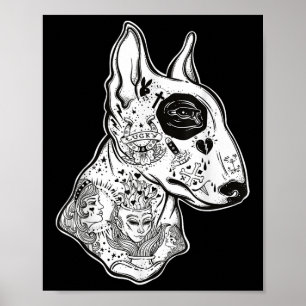Innerad Bull Terrier - Old school Tattoo Rolig hun Poster