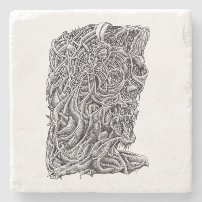 Innerbeastman, bläck teckning stenunderlägg (Framsidan)