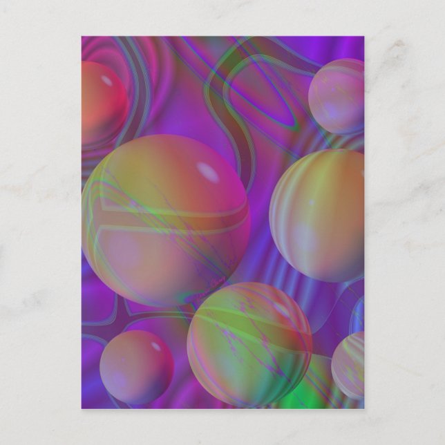 Innerflöde V Abstrakt Fractal Violet Indigo Galaxy Vykort (Framsida)