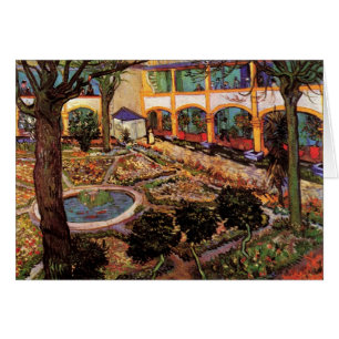 Innergård på sjukhuset i Arles av Vincent van Gogh Hälsningskort