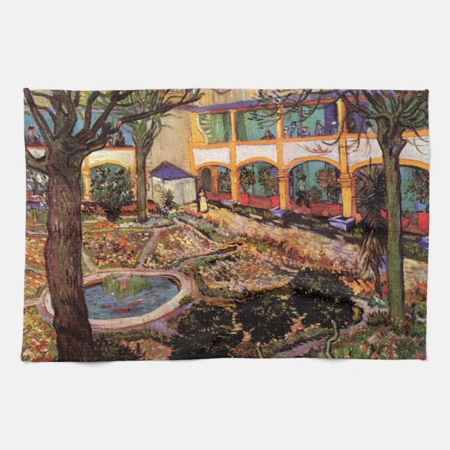 Innergård på sjukhuset i Arles av Vincent van Gogh Kökshandduk (Horisontell)