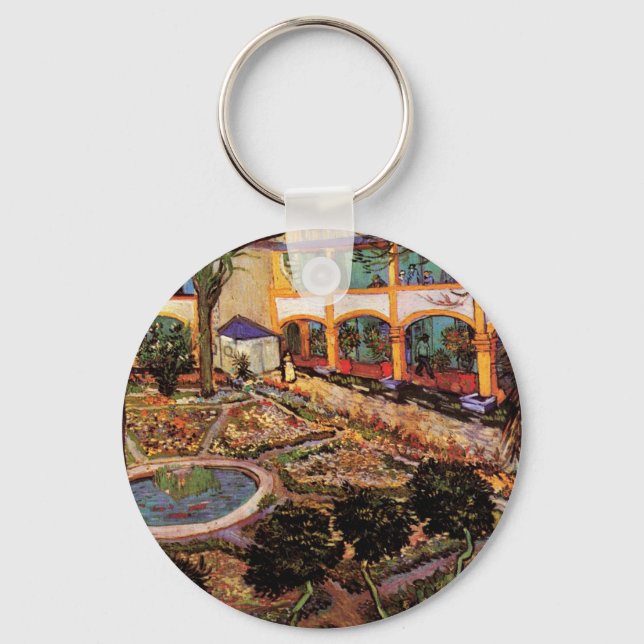 Innergård på sjukhuset i Arles av Vincent van Gogh Nyckelring (Framsida)