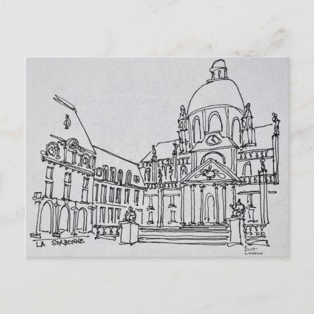 Innergård till La Sorbonne | Paris universitet Vykort (Framsida)
