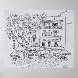 Innergårdscafé Hotel del'Horloge, Avignon Poster