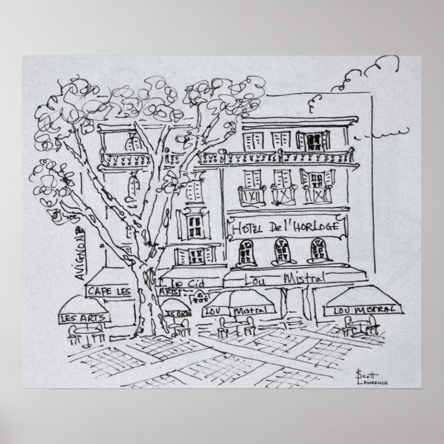 Innergårdscafé | Hotel del'Horloge, Avignon Poster (Framsidan)