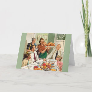 Innerhälsningskort för Retro-Thanksgiving Helgkort