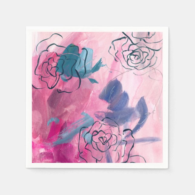 Innermusik - Blommigt Sketch Pappersservett (Framsidan)