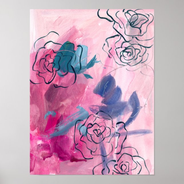 Innermusik - Blommigt Sketch Poster (Framsidan)