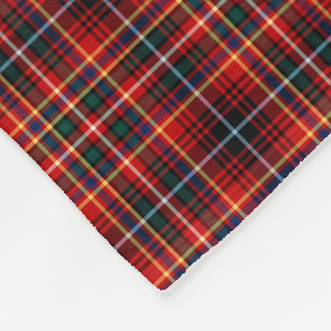 Innes Klan Bright Red Tartan Fleecefilt (Hörn)