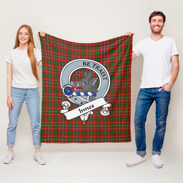 Innes klanmärke Tartan Plaid Fleecefilt (På plats)