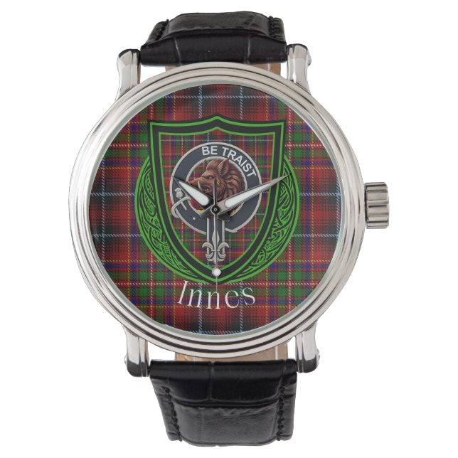 Innes Scottish Clan Tartan & Crest Armbandsur (Framsida)