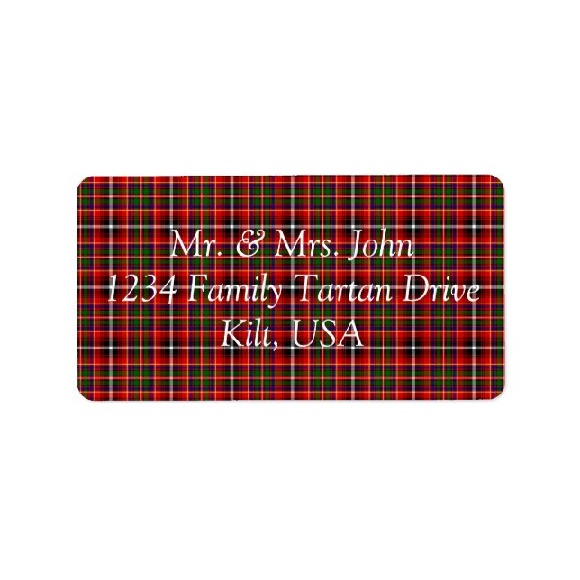 Innes Tartan Label Adressetikett (Framsidan)