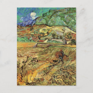 Innesluten Wheat Fält w Peasant av Vincent van Gog Vykort
