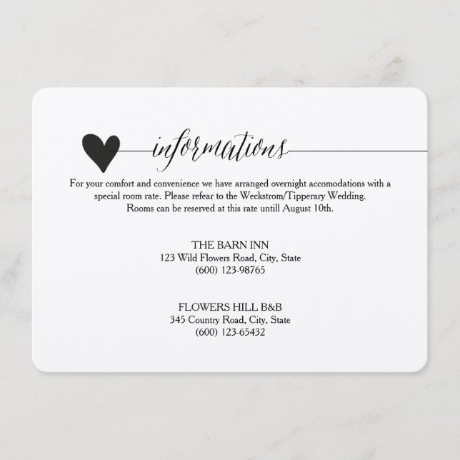 Inneslutning i Rustic Kraft Bröllop, hjärtkatygraf Tilläggskort (Framsida)